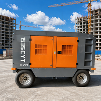 Compresseur d'air portable diesel robuste 700 CFM 15 bars 205 CV à vis mobile refroidi par air 4 roues pour forage DTH et exploitation minière