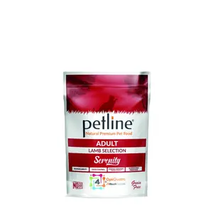 Cibo umido in scatola senza cereali con sacchetto di sugo di agnello per Pet Adult Cat Jelly 28 gr Alltech OptiQuatro