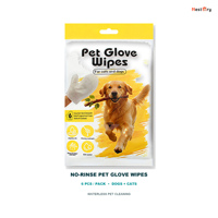 6 lingettes-gants de toilettage douces et sans parfum pour chiens et chats, sans rinçage, pour le nettoyage sans eau, marque privée