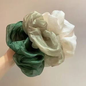 High-end Feeling Solid Color Simple Hair Scrunchies Chiffon Casual Cute Sweet Elegant Large <b>Fabric</b> Elastic Fashion <b>Headbands</b> - Product Image 4