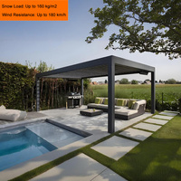 Pergola électrique moderne de luxe, résistante à la neige, imperméable, pour patio extérieur, abri solaire, gazebo pour usage extérieur