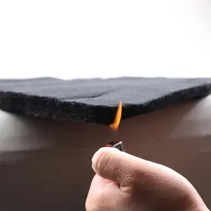 Tebal 3mm 5mm 10mm pre-oxygenated serat karbon tahan api kain terasa tertutup dengan aluminium foil tidak mudah terbakar untuk sensor
