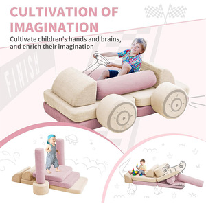 Children's Building Block <b>Sofa</b> Set Soft Foam Fabric Modular Play Furniture For <b>Kids</b> Age 3 And Above - Product Image 2