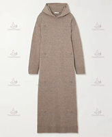 Robe Maxi à Capuche Personnalisée pour Femme, Confortable Luxe, Long Pull en Coton Tricoté, Robe pour Femme, Fabricant ODM et OEM