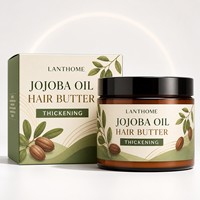 Beurre capillaire à l'huile de jojoba, texture riche et épaississante, nourrissant en profondeur, soyeux et lisse, non collant, pour usage quotidien et professionnel, directement de l'usine.