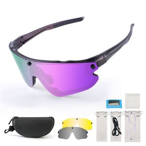 TR90 Magnetic Interchangeable 3-Lens Polarized Sports Sunglasses for Baseball, Cycling, Oversized Mirror <b>Eyewear</b> Fast Delivery - Product Image 6