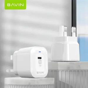 BAVIN Wholesale Electronics Tragbarer Handy-Adapter Dual-USB-Handy-Ladegerät mit USB-Typ-C-Mikrofon-Datenkabel