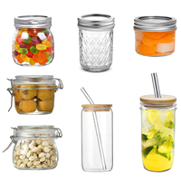 Vente en gros de mini bocaux en verre hermétiques à pince pour la conservation des aliments, des biscuits, du café, de 100 ml, 200 ml, 500 ml, 750 ml