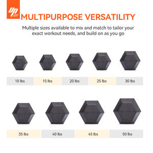 LIVEUP 맞춤형 체육관 블랙 육각 덤벨 주철 역도 체육관 세트 고무 덤벨 육각 덤벨 - Product Image 6