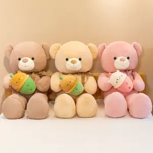 tè teddy bears Suppliers-Prezzi all'ingrosso bambola giocattolo farcito tè al latte blu rosa grande orsacchiotto morbido gigante