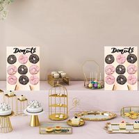 Support mural en bois pour beignets, support réutilisable pour beignets, support rustique pour beignets, fournitures pour fêtes de beignets, décoration de table pour mariage, anniversaire, festival