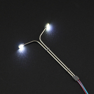 10 pièces HO <span class=keywords><strong>OO</strong></span> N échelle modèle chemin de fer LED lampadaires Miniature lampadaire de travail pour la disposition du Train, décor de jardin de maison de poupée - Product Image 5