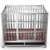 Cage pliable en acier inoxydable pour chien 95x65x79cm pour bouledogue anglais, bouledogue français, corgi