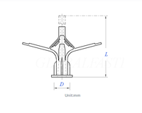 Ancres en plastique M4 de type papillon pour cloisons sèches, vis d'expansion autoperceuses pour murs creux