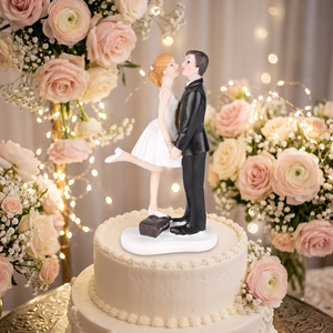 Romantica sposa e sposo Cake Topper elegante Cake Topper in resina figurina decorazione di nozze figurina - Product Image 1