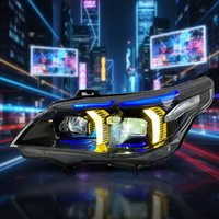 Phares LED compatibles BMW Série 5 E60 2003-2010, mise à niveau vers l'édition Blue Eyebrow Thunder avec clignotants séquentiels et double DRL