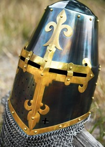 Superbe casque de Rieter von Kornburg Nuremberg d'environ 1375, casque en acier au carbone, armure d'inspiration médiévale, coiffe décorative - Product Image 5