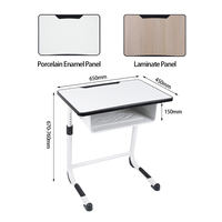 Ensemble Chaise et Bureau d'Étude Moderne pour Élèves du Primaire, Panneau en Émail Porcelaine, Pieds en Acier, Hauteur Réglable, Durable, Vente en Gros