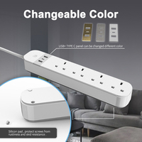 Enchufe inteligente WiFi Tuya con toma de corriente estándar del Reino Unido y puerto USB para Alexa y Google Home