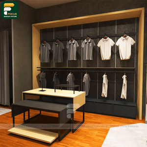 Custom Clothing Store Display Cabinet Garment Rack <b>Wall</b> Shelf Cashier Counter Boutique Lighting Fixture - Product Image 4