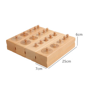 Giocattolo sensoriale Montessori prescolare blocchetti a cilindro in legno modello di aiuto didattico in legno ispirato al metodo Montessori - Product Image 3