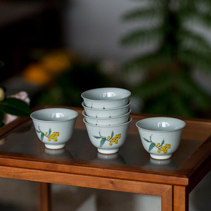 Hand Painted Loquat <b>Teacup</b> Porcelain Master Cup New Chinese Style Afternoon Tea Use Dehua County Origin - Product Image 2