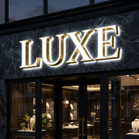 Lettres en relief 3D LED étanches pour enseignes publicitaires de magasins commerciaux