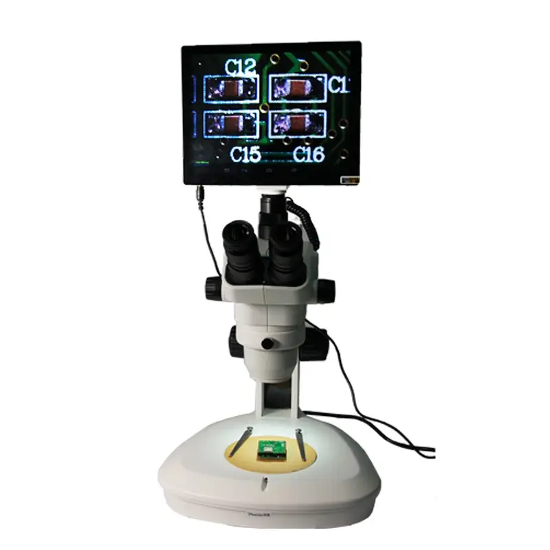 Henix-microscopio estereoscópico trinocular, instrumento para ajuste de diamante