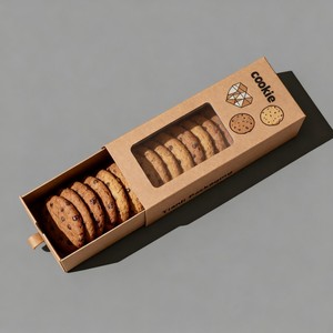 Cajas de embalaje de impresión digital <span class=keywords><strong>personalizadas</strong></span> al por mayor <span class=keywords><strong>para</strong></span> galletas, galletas, chocolate, caja Kraft de grado alimenticio con bandeja de plástico PS - Product Image 1