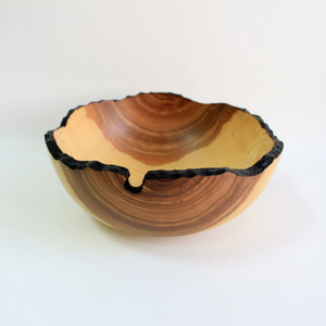 Frutero de Madera Natural de Primera Calidad, Resistente al Calor, con Borde Negro Quemado, Decorativo, Estilo Wabi - Product Image 1