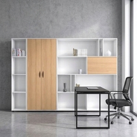 Armoire de rangement de bureau moderne à 4 niveaux avec étagères en bois pour l'école, le bureau à domicile et la salle de réception