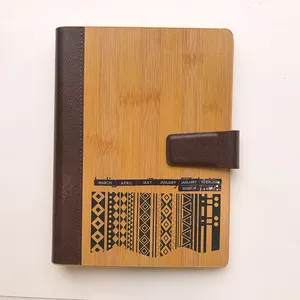 Cuaderno de madera reciclada ecológico, cuaderno personalizado de bambú, diario, Agenda de papel, planificador de negocios
