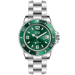 Relojes <span class=keywords><strong>de</strong></span> Lujo para <span class=keywords><strong>Hombre</strong></span> con Bisel Giratorio, Cristal <span class=keywords><strong>de</strong></span> Zafiro, Manecillas Luminosas, Cuarzo, Tono Plateado, Acero Inoxidable - Product Image 3