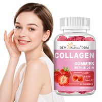 Gummies de collagène pour adultes OEM/ODM avec biotine, complément alimentaire pour la santé des cheveux, de la peau et des ongles