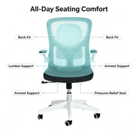 Chaise de bureau ergonomique en maille au design minimaliste, chaise de visiteur pour espace de travail, chaise de conférence