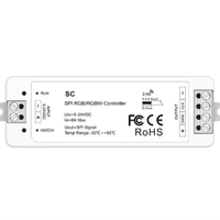 Контроллер LED RGB/RGBW SC 5-24VDC SPI с поддержкой RF2.4G пультов ДУ, 40 динамических режимов, совместим с 49 типами светодиодных лент