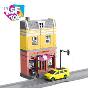 BSCI Européenne boulangerie cabine classique maison blocs bricolage créatifs assemblés jouets éducatifs avec 1:<span class=keywords><strong>64</strong></span> voitures moulé sous pression - Product Image 4