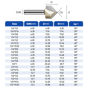 Tideway V rãnh Bộ định tuyến bit cacbua nghiêng 3D V rãnh CNC bit 90 độ cacbua công nghiệp v BT cho Bộ định tuyến CNC - Product Image 6