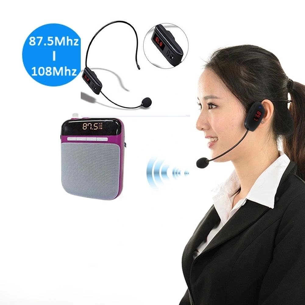 Microphone for Loudspeaker Hands-free FM Radio Headset Wireless Feature for  Teaching Tour Guiding Lectures Meetings-Metal