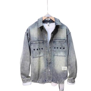 Chaqueta vaquera vintage <span class=keywords><strong>americana</strong></span> para hombre, corte holgado, primavera-otoño, sensación de alta gama, marca Ya Shuai Chao, lavada, bordada, con solapa estilo vintage. - Product Image 5