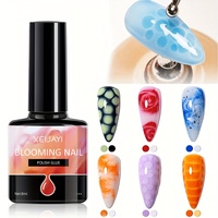 Vernis à ongles gel transparent 8ml effet marbré UV LED, application facile, motifs marbrés, non toxique, usage professionnel, DIY, magie aquarelle