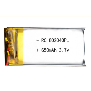 Batterie LiPo (Lithium Polymère) rechargeable 802040 3.7V 650mAh à bon prix, haute qualité, protection IP65, empilable, tout-en-un - Product Image 2