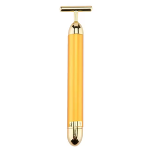 Masajeador facial eléctrico 24K Masajeador facial dorado Rodillo 3D y kit de masajeador de rodillos en forma de <span class=keywords><strong>T</strong></span> Herramientas para el cuidado de la piel Barra de belleza - Product Image 1