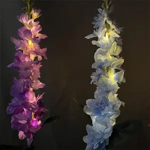 Hot Selling Künstliche Hyazinthe Blume Wasserdicht IP65 Outdoor Street Villa Violett Solar Garten LED Pfahl Licht Modell ier lampe