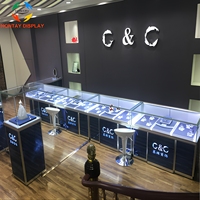 Nouvelle Vitrine Modèle Navire Entièrement Assemblée Polyvalente pour Salle d'Exposition, Vitrine Carrée Standard pour Bijoux au Design Épuré