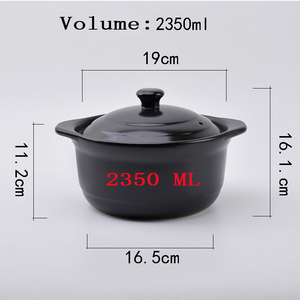 Casserole en céramique écologique de 2300 ml – Vente en gros – Maintien au chaud des aliments – <span class=keywords><strong>Plat</strong></span> de cuisson noir avec couvercle pour la maison et la restauration - Product Image 2