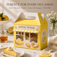 Boîte d'emballage personnalisée en carton ondulé avec fenêtre, pour pâtisseries, cadeaux, desserts, pains, biscuits, OEM