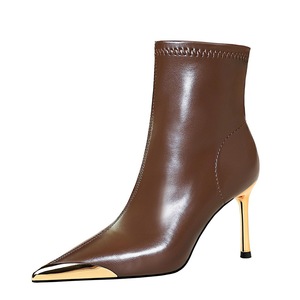 319-10 BIGTREE <span class=keywords><strong>Bottes</strong></span> pour femmes de style européen et américain, mode estivale, mariage, talons très hauts et fins, PU résistant à l'usure, bout pointu - Product Image 3