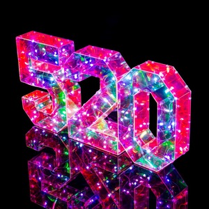 Amaxon Hot Bán Holographic LED Món Quà Ánh Sáng up Chữ Số 520 Cho Đám Cưới Trang Trí Nội Thất Nhà Máy Cung Cấp Trực Tiếp - Product Image 2