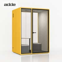 Cabine de réunion insonorisée double avec porte en verre, éclairage LED et ventilation pour bureau